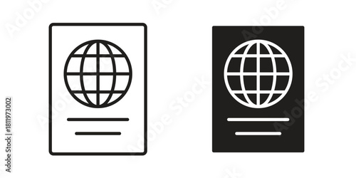 Passport icons set. Pixel Perfect scalable icons.