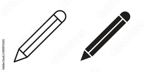 Pencil icons set. Pixel Perfect scalable icons.