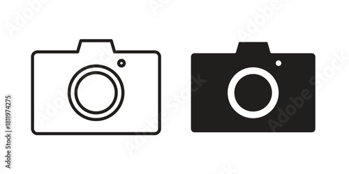 Photo Camera icons set. Pixel Perfect scalable icons.