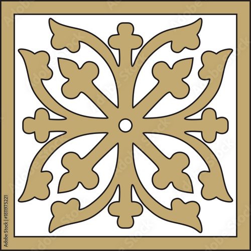 Vector gold and black ancient Roman ornament elements. Classic European parts of patterns. Lili and Krovns