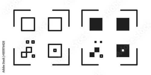 QR code icons set. Pixel Perfect scalable icons.