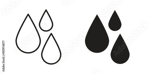 Raindrops icons set. Pixel Perfect scalable icons.