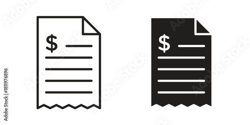 Receipt icons set. Pixel Perfect scalable icons.