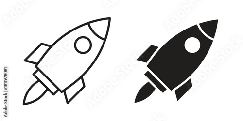 Rocket icons set. Pixel Perfect scalable icons.
