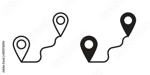 Route icons set. Pixel Perfect scalable icons.