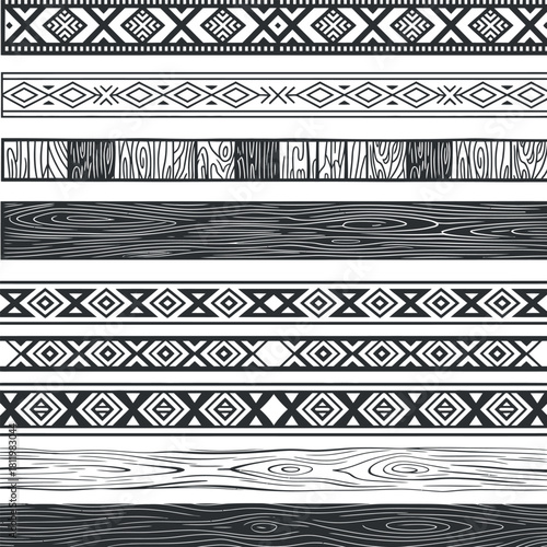 Collection of assorted decorative ethnic borders