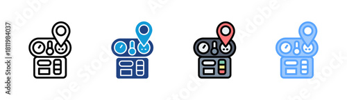 Dashboard icon set multiple style collection