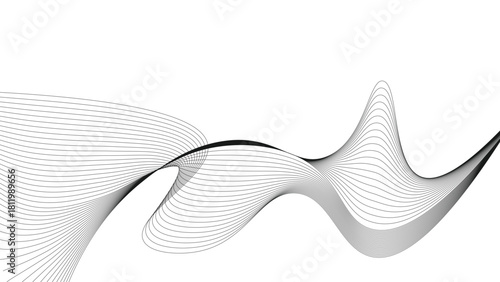 Abstract black and white line art background with flowing wave design and elegant minimalism for modern projects
