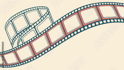 Colorful Film Strip Illustration for Cinema and Media