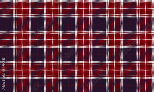 Seamless plaid pattern in purple, red, and white. Classic and modern design for clothing, skirts, pants, and dresses. Add a striking fashion touch.