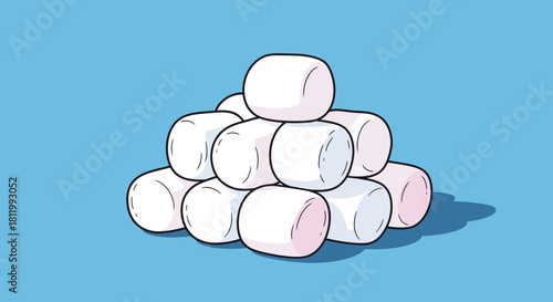 Marshmallows Stacked on Top of Each Other.