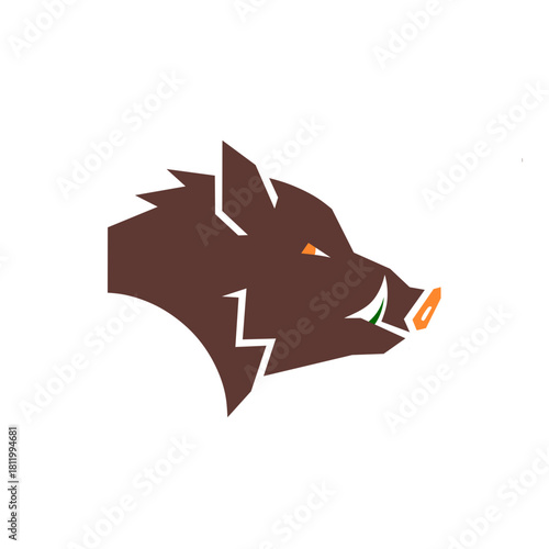 vector illustration of an abstract wild boar