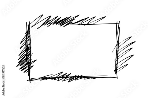 Rough black sketch frame with uneven edges