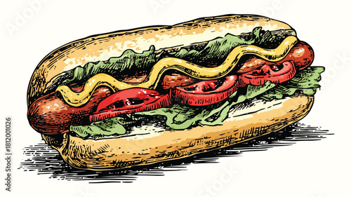 Creative Vector Illustration of a Burger with the Words Hot Dog, Perfect for Food Designs