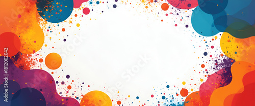 An abstract representation of creativity featuring vibrant colors and dynamic shapes, incorporating copy space elements for imaginative concepts or branding purposes.