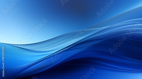 Blue wave gradient creates a smooth, flowy texture. Soft lighting enhances the abstract design. Great for presentations, websites, or social media.