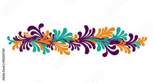 Floral flourish decorative design element vector graphic illustration
