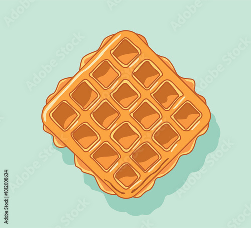 vector cartoon style waffle illustration