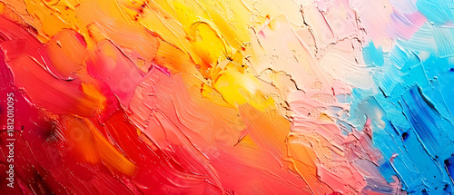 Colorful paint texture shows abstract strokes with glossy finish. Great as poster, background, wallpaper.