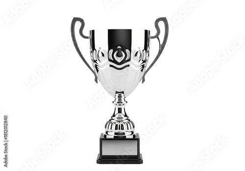 Silver Trophy Cup with Transparent Background for Achievement and Success