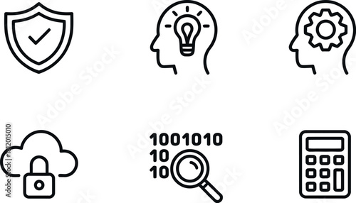 Set of business and technology icons isolated on