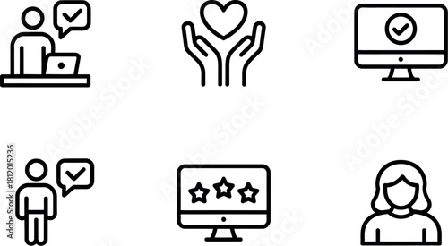 Set of business and customer service vector icons