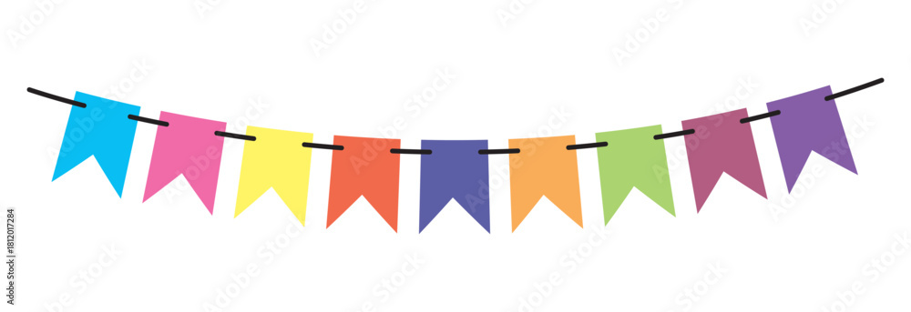 Obraz premium Bunting flags banner best for Birthday party and carnival garland decoration.