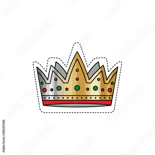 Colored paper crown from Christmas cracker in festive design  