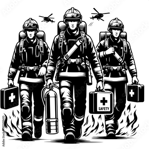 Safety Team with Fire Extinguisher