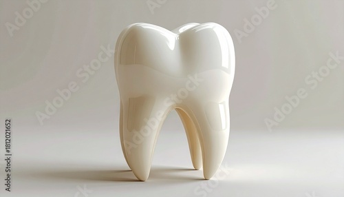   
A lifelike 3D rendering of a human molar tooth showcasing detailed anatomy and glossy surface.