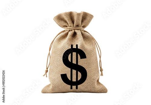Money Bag Illustration on Transparent Background Wealth and Finances