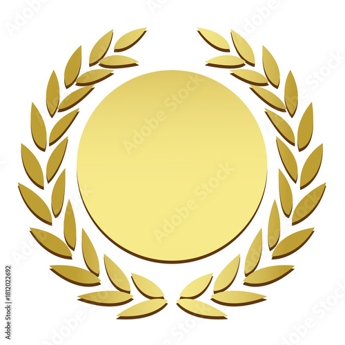 Gold badge winner wreath high resolution transparent png photo