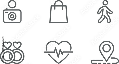 Lifestyle and relationship icon set isolated on