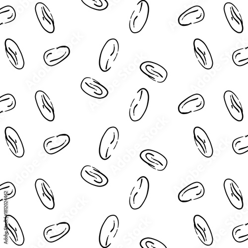 Simple doodle of coffee beans seamless pattern
