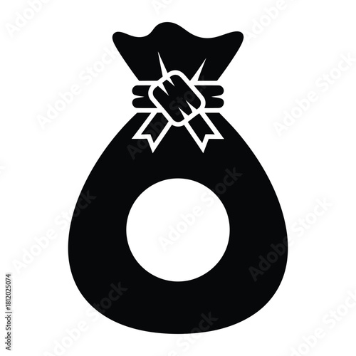 Money Bag Silhouette Vector Icon – Financial Growth Vector Icon