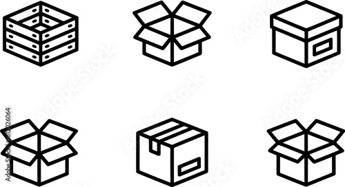Box icon set isolated on for your design