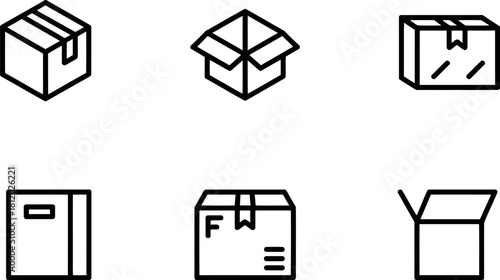 Package icon set isolated on for design