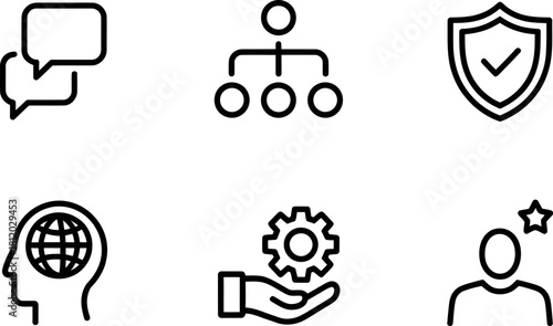 Business management icon set isolated on