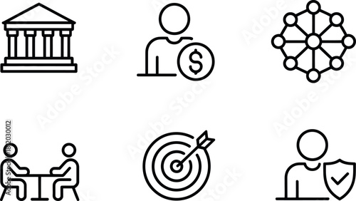Set of business isolated on icons