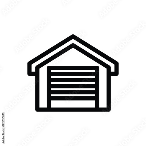 garage outline icon vector design good for web or mobile app