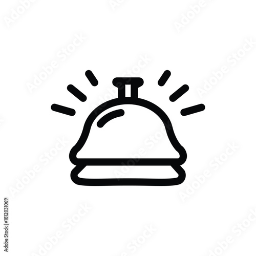 hotel bell symbol of service outline icon vector design good for web or mobile app