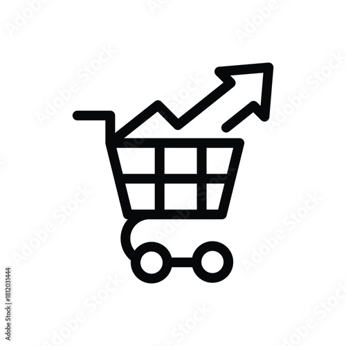 increase sales outline icon vector design good for web or mobile app