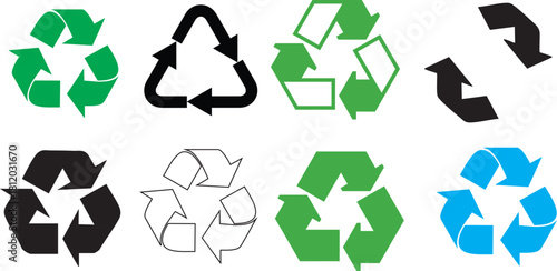 Recycle Icons Vector Bundle Set