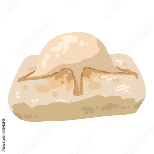 焼き目がついた膨らんだ餅のイラスト