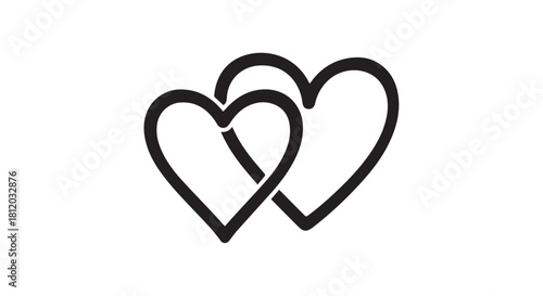 Two Intertwined Heart Shapes Symbolizing Love, Togetherness, and Connection.