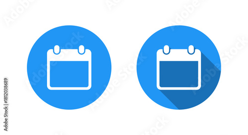 Blank calendar icon with long shadow. Date symbol. Event schedule sign