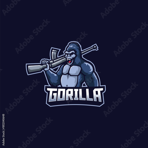 Gorilla Soldier Logo Template