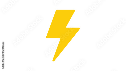 Yellow 3D lightning bolt icon symbol vector design illustration sign concept growth success direction element pointer arrow shape web business