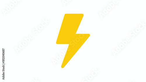 Yellow 3D lightning bolt icon symbol vector design illustration sign concept growth success direction element pointer arrow shape web business