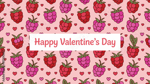 Strawberry seamless pattern with fruits and leaves illustration